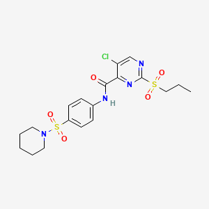 molecular formula C19H23ClN4O5S2 B14994638 5-chloro-N-[4-(piperidin-1-ylsulfonyl)phenyl]-2-(propylsulfonyl)pyrimidine-4-carboxamide 
