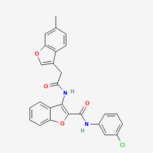 molecular formula C26H19ClN2O4 B14994671 N-(3-chlorophenyl)-3-{[(6-methyl-1-benzofuran-3-yl)acetyl]amino}-1-benzofuran-2-carboxamide 