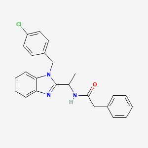 molecular formula C24H22ClN3O B14994710 N-{1-[1-(4-chlorobenzyl)-1H-benzimidazol-2-yl]ethyl}-2-phenylacetamide 