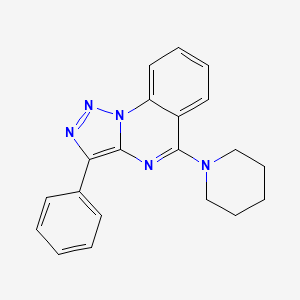 molecular formula C20H19N5 B14994953 3-Phenyl-5-(piperidin-1-yl)[1,2,3]triazolo[1,5-a]quinazoline 