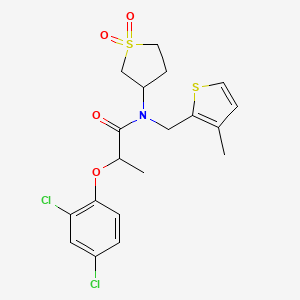 molecular formula C19H21Cl2NO4S2 B14994986 2-(2,4-dichlorophenoxy)-N-(1,1-dioxidotetrahydrothiophen-3-yl)-N-[(3-methylthiophen-2-yl)methyl]propanamide 