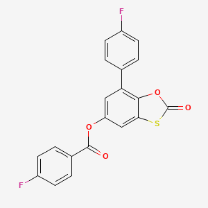 molecular formula C20H10F2O4S B14995028 7-(4-Fluorophenyl)-2-oxo-1,3-benzoxathiol-5-yl 4-fluorobenzoate 