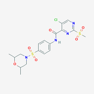 molecular formula C18H21ClN4O6S2 B14995051 5-chloro-N-{4-[(2,6-dimethylmorpholin-4-yl)sulfonyl]phenyl}-2-(methylsulfonyl)pyrimidine-4-carboxamide 