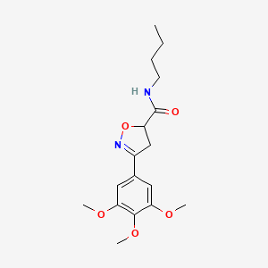 molecular formula C17H24N2O5 B14995381 N-butyl-3-(3,4,5-trimethoxyphenyl)-4,5-dihydro-1,2-oxazole-5-carboxamide 