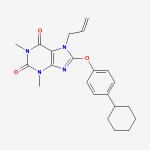 molecular formula C22H26N4O3 B14995538 8-(4-cyclohexylphenoxy)-1,3-dimethyl-7-(prop-2-en-1-yl)-3,7-dihydro-1H-purine-2,6-dione 