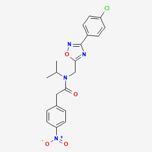 molecular formula C20H19ClN4O4 B14995680 N-{[3-(4-chlorophenyl)-1,2,4-oxadiazol-5-yl]methyl}-2-(4-nitrophenyl)-N-(propan-2-yl)acetamide 