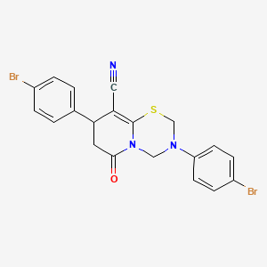 molecular formula C20H15Br2N3OS B14995978 3,8-bis(4-bromophenyl)-6-oxo-3,4,7,8-tetrahydro-2H,6H-pyrido[2,1-b][1,3,5]thiadiazine-9-carbonitrile 