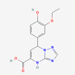 molecular formula C14H14N4O4 B14996130 7-(3-Ethoxy-4-hydroxyphenyl)-4,7-dihydro[1,2,4]triazolo[1,5-a]pyrimidine-5-carboxylic acid 