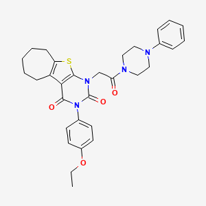 molecular formula C31H34N4O4S B14996209 3-(4-ethoxyphenyl)-1-(2-oxo-2-(4-phenylpiperazin-1-yl)ethyl)-6,7,8,9-tetrahydro-1H-cyclohepta[4,5]thieno[2,3-d]pyrimidine-2,4(3H,5H)-dione 