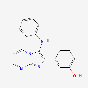 molecular formula C18H14N4O B14996532 3-[3-(Phenylamino)imidazo[1,2-a]pyrimidin-2-yl]phenol 