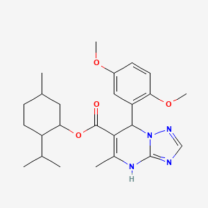 molecular formula C25H34N4O4 B14996923 5-Methyl-2-(propan-2-YL)cyclohexyl 7-(2,5-dimethoxyphenyl)-5-methyl-4H,7H-[1,2,4]triazolo[1,5-A]pyrimidine-6-carboxylate 