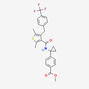 molecular formula C26H24F3NO3S B1499736 Benzoic acid, 4-[1-[[[2,5-dimethyl-4-[[4-(trifluoromethyl)phenyl]methyl]-3-thienyl]carbonyl]amino]cyclopropyl]-, methyl ester 