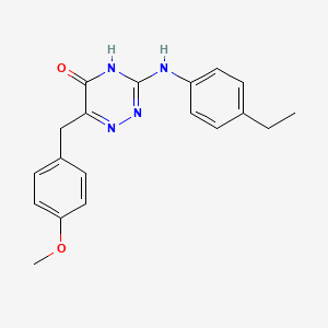 molecular formula C19H20N4O2 B14997688 3-[(4-Ethylphenyl)amino]-6-(4-methoxybenzyl)-1,2,4-triazin-5-ol 