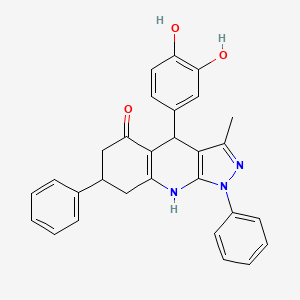 molecular formula C29H25N3O3 B14997817 4-(3,4-dihydroxyphenyl)-3-methyl-1,7-diphenyl-1,4,6,7,8,9-hexahydro-5H-pyrazolo[3,4-b]quinolin-5-one 