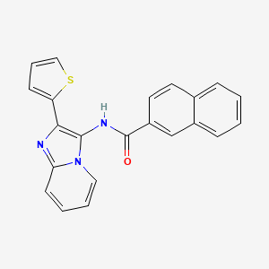 molecular formula C22H15N3OS B14997858 N-(2-(thiophen-2-yl)imidazo[1,2-a]pyridin-3-yl)-2-naphthamide 