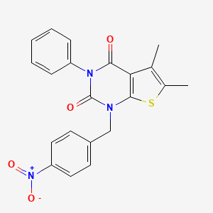 molecular formula C21H17N3O4S B14997863 5,6-dimethyl-1-[(4-nitrophenyl)methyl]-3-phenyl-1H,2H,3H,4H-thieno[2,3-d]pyrimidine-2,4-dione 