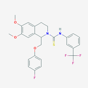 molecular formula C26H24F4N2O3S B14997966 1-((4-fluorophenoxy)methyl)-6,7-dimethoxy-N-(3-(trifluoromethyl)phenyl)-3,4-dihydroisoquinoline-2(1H)-carbothioamide 