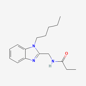 molecular formula C16H23N3O B14998097 N-[(1-pentyl-1H-benzimidazol-2-yl)methyl]propanamide 