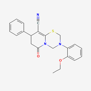 molecular formula C22H21N3O2S B14998209 3-(2-ethoxyphenyl)-6-oxo-8-phenyl-3,4,7,8-tetrahydro-2H,6H-pyrido[2,1-b][1,3,5]thiadiazine-9-carbonitrile 