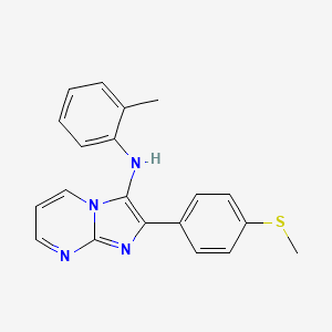 molecular formula C20H18N4S B14998310 N-(2-methylphenyl)-2-[4-(methylsulfanyl)phenyl]imidazo[1,2-a]pyrimidin-3-amine 