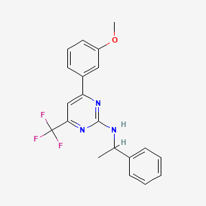 molecular formula C20H18F3N3O B14998339 4-(3-methoxyphenyl)-N-(1-phenylethyl)-6-(trifluoromethyl)pyrimidin-2-amine 