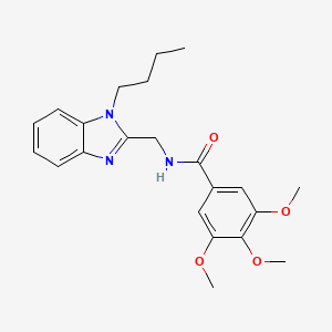 molecular formula C22H27N3O4 B14998462 N-[(1-butyl-1H-benzimidazol-2-yl)methyl]-3,4,5-trimethoxybenzamide 