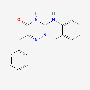 molecular formula C17H16N4O B14998674 6-Benzyl-3-[(2-methylphenyl)amino]-1,2,4-triazin-5-ol 