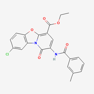 molecular formula C22H17ClN2O5 B14998777 ethyl 8-chloro-2-[(3-methylbenzoyl)amino]-1-oxo-1H-pyrido[2,1-b][1,3]benzoxazole-4-carboxylate 