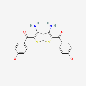 molecular formula C22H18N2O4S2 B14999091 Bis(4-methoxybenzoyl)thieno[2,3-B]thiophene-3,4-diamine 