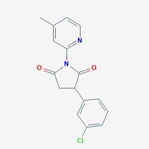 molecular formula C16H13ClN2O2 B149995 3-(3-Chlorophenyl)-1-(4-methyl-2-pyridinyl)-2,5-pyrrolidinedione CAS No. 132459-02-0