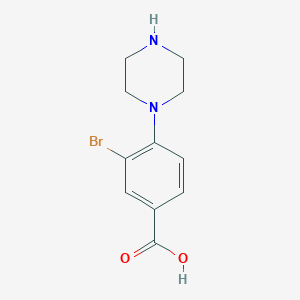 molecular formula C11H13BrN2O2 B1499950 3-bromo-4-piperazinobenzoic acid CAS No. 1131594-67-6