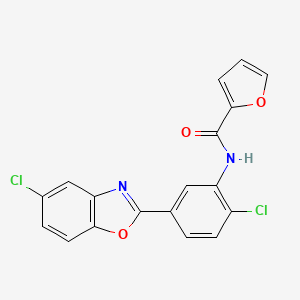 molecular formula C18H10Cl2N2O3 B15000014 N-[2-chloro-5-(5-chloro-1,3-benzoxazol-2-yl)phenyl]furan-2-carboxamide 