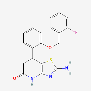 molecular formula C19H16FN3O2S B15001243 2-amino-7-{2-[(2-fluorobenzyl)oxy]phenyl}-6,7-dihydro[1,3]thiazolo[4,5-b]pyridin-5(4H)-one 