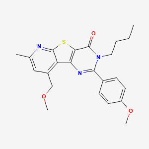 molecular formula C23H25N3O3S B15001370 5-butyl-13-(methoxymethyl)-4-(4-methoxyphenyl)-11-methyl-8-thia-3,5,10-triazatricyclo[7.4.0.02,7]trideca-1(13),2(7),3,9,11-pentaen-6-one 