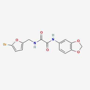 molecular formula C14H11BrN2O5 B15001481 N-(1,3-benzodioxol-5-yl)-N'-[(5-bromofuran-2-yl)methyl]ethanediamide 