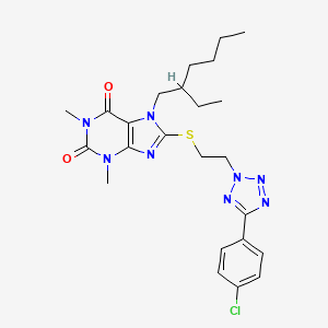 molecular formula C24H31ClN8O2S B15001710 8-({2-[5-(4-chlorophenyl)-2H-tetrazol-2-yl]ethyl}sulfanyl)-7-(2-ethylhexyl)-1,3-dimethyl-3,7-dihydro-1H-purine-2,6-dione 