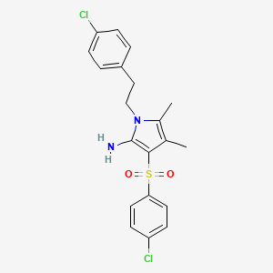 molecular formula C20H20Cl2N2O2S B15001787 1-[2-(4-chlorophenyl)ethyl]-3-[(4-chlorophenyl)sulfonyl]-4,5-dimethyl-1H-pyrrol-2-amine 