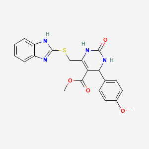 molecular formula C21H20N4O4S B15002043 methyl 6-[(1H-benzimidazol-2-ylsulfanyl)methyl]-4-(4-methoxyphenyl)-2-oxo-1,2,3,4-tetrahydropyrimidine-5-carboxylate 