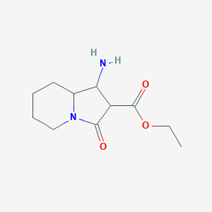 1-Amino-3-oxo-octahydro-indolizine-2-carboxylic acid ethyl ester