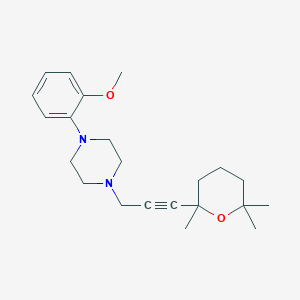 molecular formula C22H32N2O2 B15002270 1-(2-methoxyphenyl)-4-[3-(2,6,6-trimethyltetrahydro-2H-pyran-2-yl)-2-propynyl]piperazine 