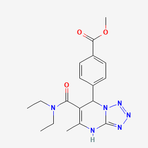 molecular formula C18H22N6O3 B15002282 Methyl 4-[6-(diethylcarbamoyl)-5-methyl-4,7-dihydrotetrazolo[1,5-a]pyrimidin-7-yl]benzoate 