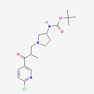 3-(3-n-Boc-amino-pyrrolidin-1-yl)-1-(6-chloro-pyridin-3-yl)-2-methyl-propan-1-one