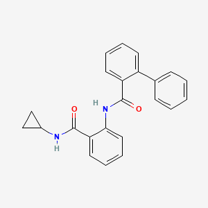 molecular formula C23H20N2O2 B15002359 N-[2-(cyclopropylcarbamoyl)phenyl]biphenyl-2-carboxamide 
