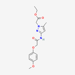 molecular formula C17H21N3O5 B15002466 ethyl (3-{[(4-methoxyphenoxy)acetyl]amino}-5-methyl-1H-pyrazol-1-yl)acetate 