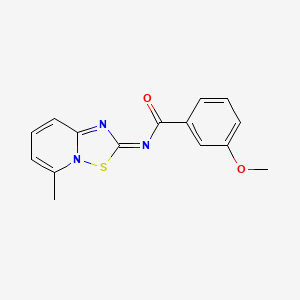 molecular formula C15H13N3O2S B15002472 3-methoxy-N-[(2E)-5-methyl-2H-[1,2,4]thiadiazolo[2,3-a]pyridin-2-ylidene]benzamide 