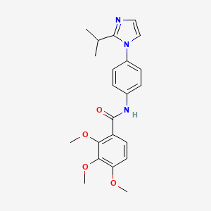 molecular formula C22H25N3O4 B15002490 2,3,4-trimethoxy-N-{4-[2-(propan-2-yl)-1H-imidazol-1-yl]phenyl}benzamide 