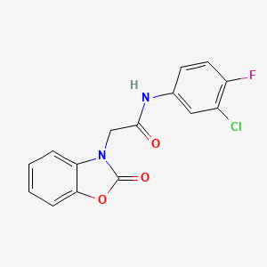 molecular formula C15H10ClFN2O3 B15002553 1,3-Benzoxazole-3-acetamide, N-(3-chloro-4-fluorophenyl)-2,3-dihydro-2-oxo- 