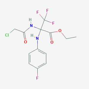 molecular formula C13H13ClF4N2O3 B15002656 Ethyl 2-(2-chloroacetamido)-3,3,3-trifluoro-2-(4-fluoroanilino)propionate 