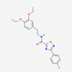 molecular formula C21H22FN3O4 B15002681 N-[2-(3,4-diethoxyphenyl)ethyl]-3-(4-fluorophenyl)-1,2,4-oxadiazole-5-carboxamide 