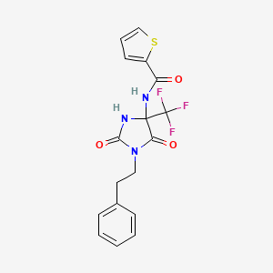 molecular formula C17H14F3N3O3S B15002827 N-[2,5-dioxo-1-(2-phenylethyl)-4-(trifluoromethyl)imidazolidin-4-yl]thiophene-2-carboxamide 